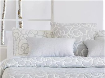cojin loto gris relieve floral para cama jvr