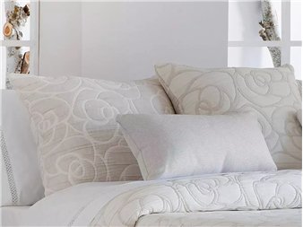 funda cojin pique loto beige detalle decorativo jvr
