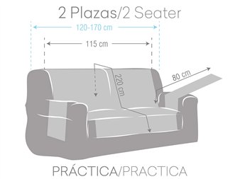 medidas funda sofa 2 plazas calma eysa