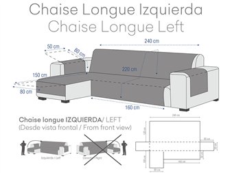 medidas funda chaise longue levante normal izquierda eysa