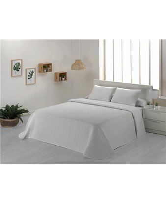 colcha lisa reversible blanca tacto pluma jvr