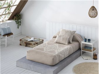 edredon ajustable idalia beige para cama nido jvr