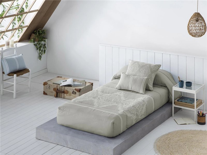 edredon ajustable idalia gris para cama de matrimonio jvr