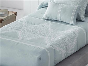 detalle edredon idalia azul jacquard ecolife jvr