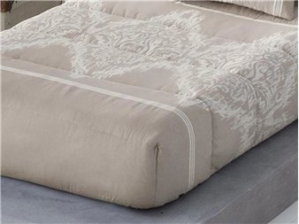 detalle edredon idalia beige acolchado de fibra hueca jvr