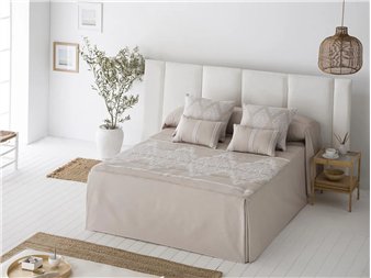 colcha edredon idalia beige con faldon jvr