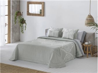 colcha bouti idalia gris panel central jacquard jvr