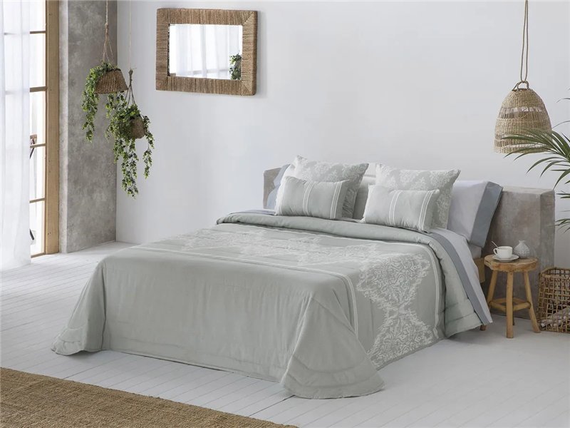 colcha bouti idalia gris panel central jacquard jvr