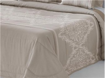 detalle colcha bouti idalia beige acolchado tacto pluma jvr