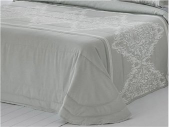 detalle colcha bouti idalia gris diseño tono sobre tono jvr