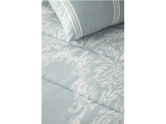 detalle tejido jacquard edredon idalia azul jvr