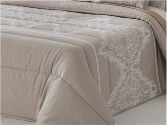 detalle caida larga edredon idalia beige jvr