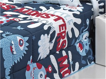 detalle estampado monstruos tipo comic en comforter monsters canete
