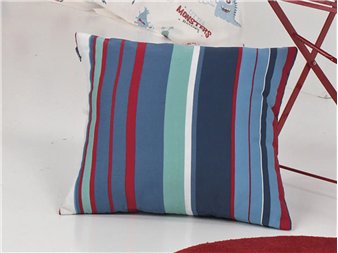 funda cojin monsters raya con rayas azul rojo y verde canete