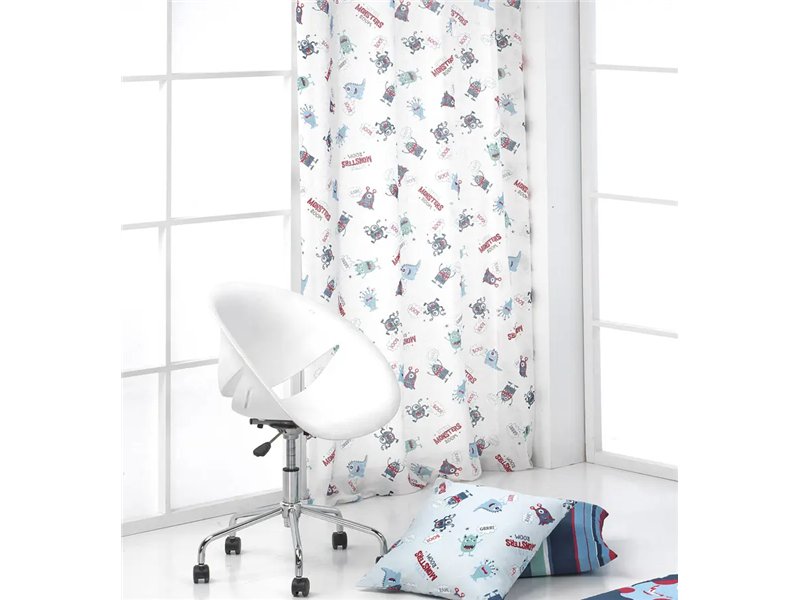 cortina monsters 140x270 canete para habitacion infantil