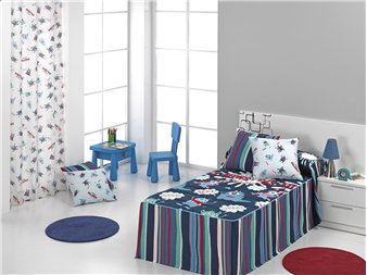 colcha edredon monsters infantil con volante cañete
