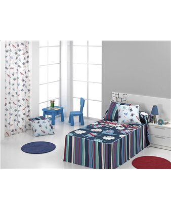 colcha edredon monsters infantil con volante cañete
