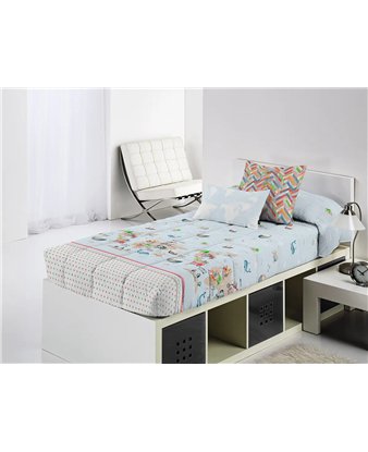 edredon ajustable mondo azul claro dormitorio juvenil canete