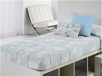 edredon ajustable mondo mapa azul celeste canete