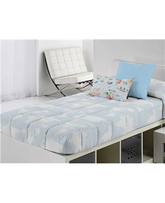 edredon ajustable mondo mapa azul celeste canete