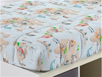edredon ajustable mondo viaje detalle estampado viajero canete