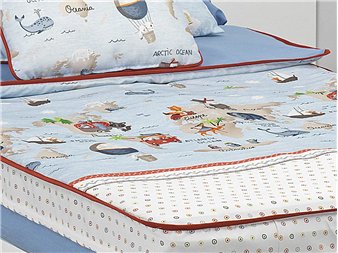 saco nordico mondo estampado juvenil saten canete