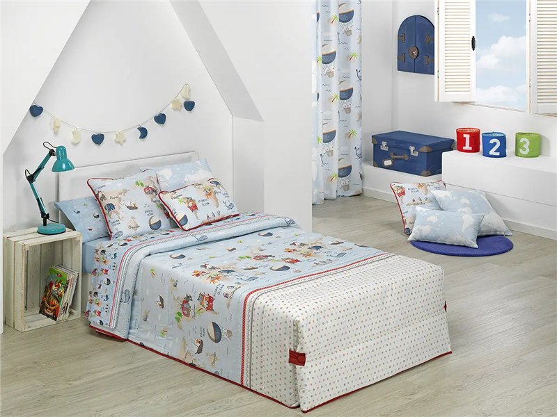 edredon conforter mondo azul claro dormitorio juvenil canete