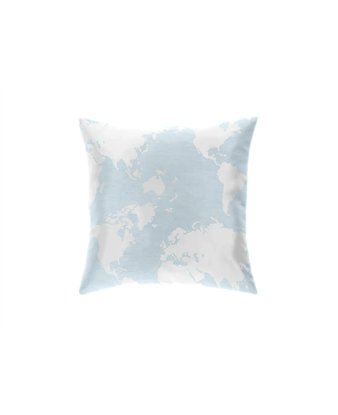 funda cojin mondo mapa azul celeste con mapamundi canete