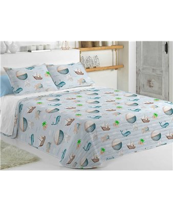colcha bouti mondo aventura azul celeste dormitorio juvenil canete