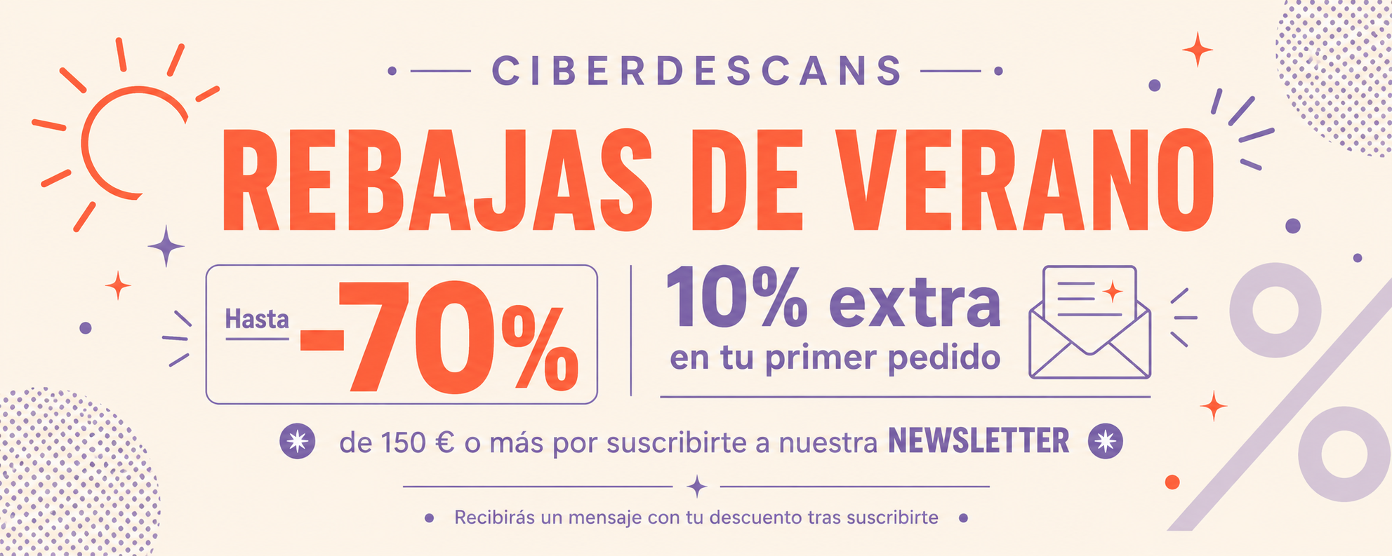 Rebajas de Verano hasta el 70 % + 10% Extra