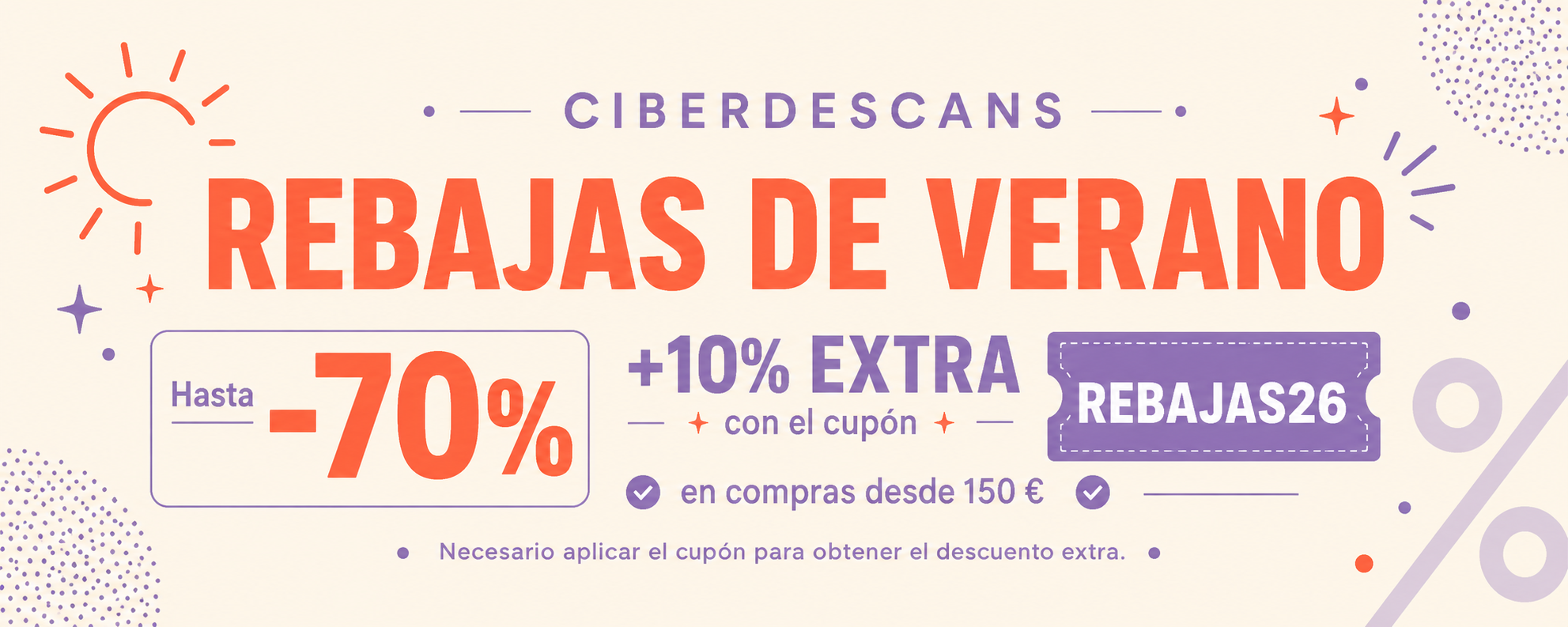 Rebajas de Verano hasta el 70 % + 10% Extra
